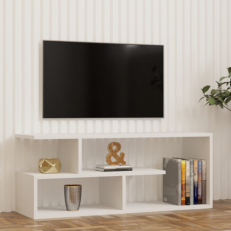 Έπιπλο τηλεόρασης Waldo λευκό μελαμίνης 100x29,5x40εκ - Image 2