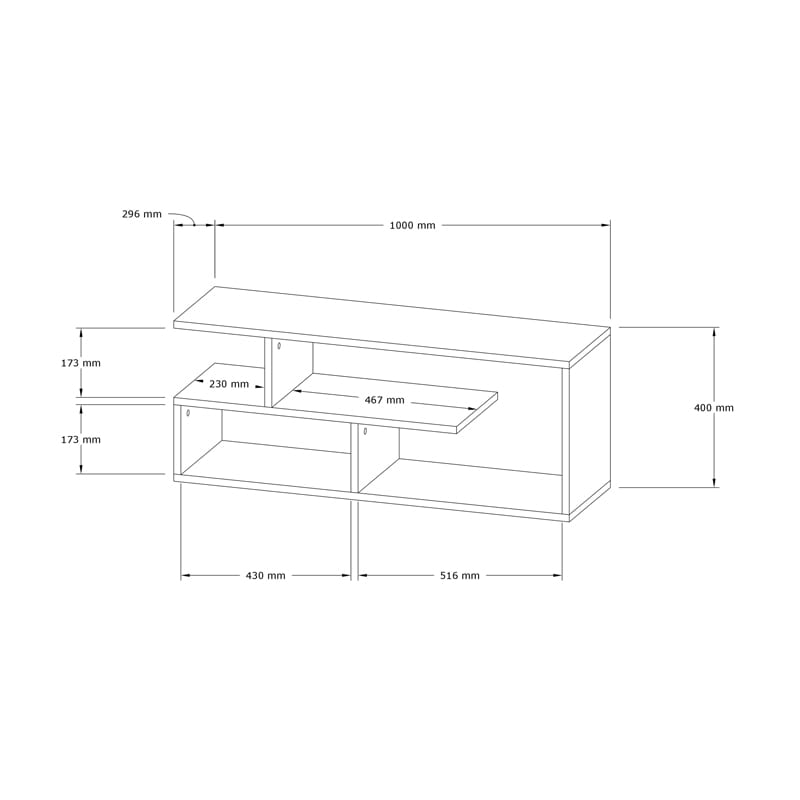 Έπιπλο τηλεόρασης Waldo λευκό μελαμίνης 100x29,5x40εκ - Image 4