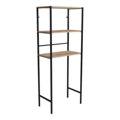 Έπιπλο πλυντηρίου Zermin μελαμίνης-μεταλλικό φυσικό-μαύρο 70x25x150εκ