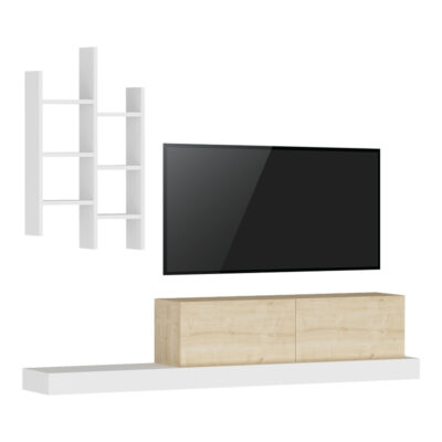 Έπιπλο τηλεόρασης Rumba σε λευκή-SONOMA απόχρωση 180x30x31εκ