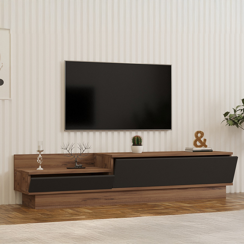 Έπιπλο τηλεόρασης Eclipse σε sonoma-ανθρακί απόχρωση 160x35x35εκ - Image 3