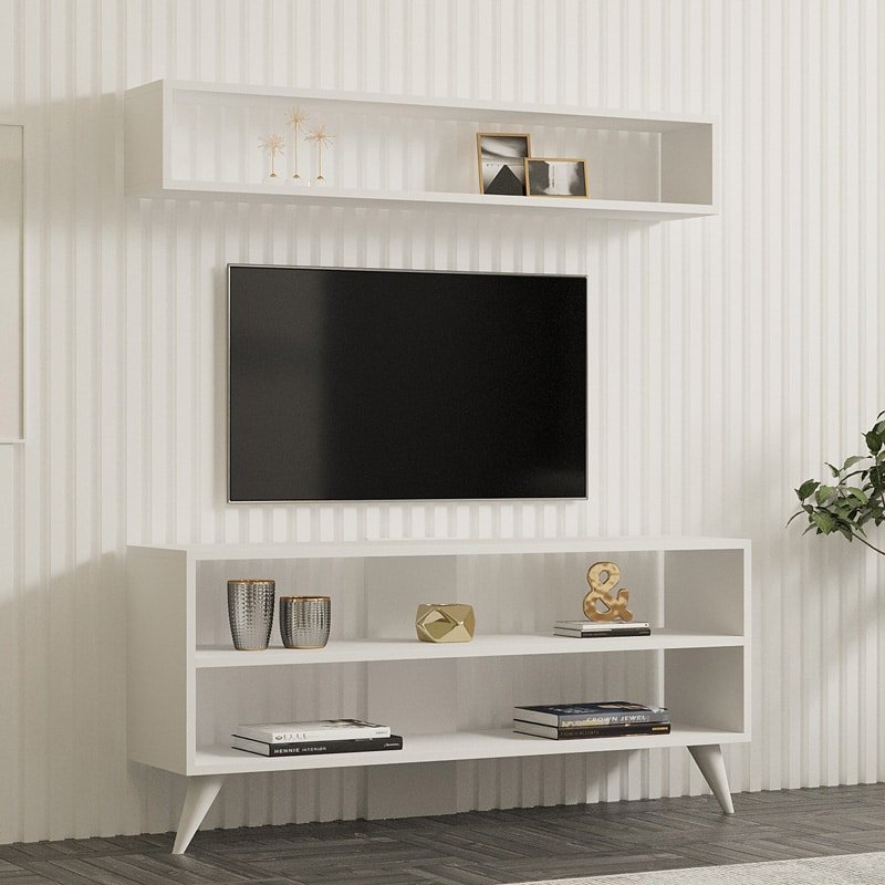 Σύνθετο σαλονιού Prestige σε λευκή απόχρωση 120x29,6x50εκ - Image 2