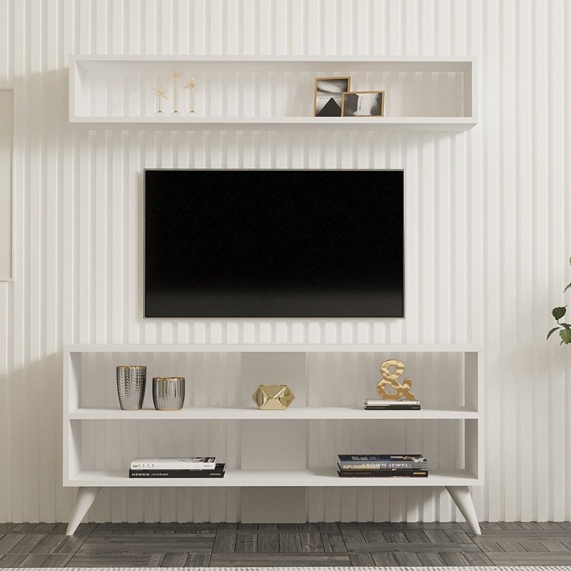Σύνθετο σαλονιού Prestige σε λευκή απόχρωση 120x29,6x50εκ - Image 3