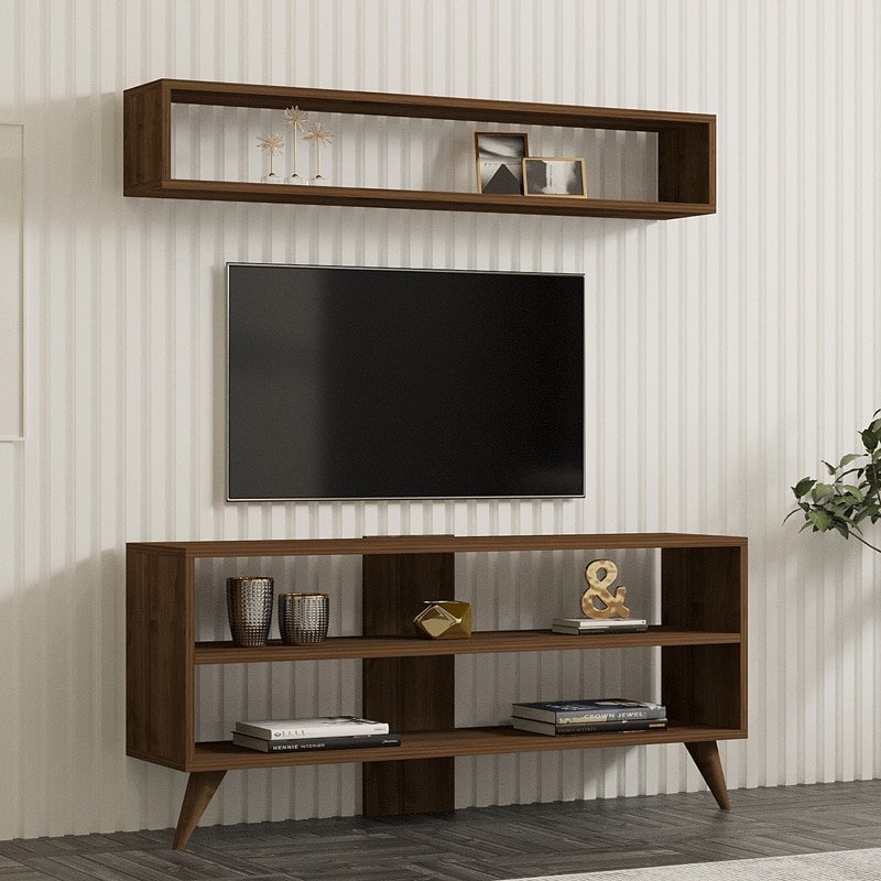 Σύνθετο σαλονιού Prestige σε καρυδί απόχρωση 120x29,6x50εκ - Image 2