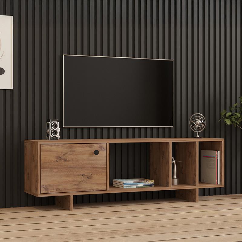 Έπιπλο τηλεόρασης Mueble σε sonoma απόχρωση 140x29x45εκ - Image 2