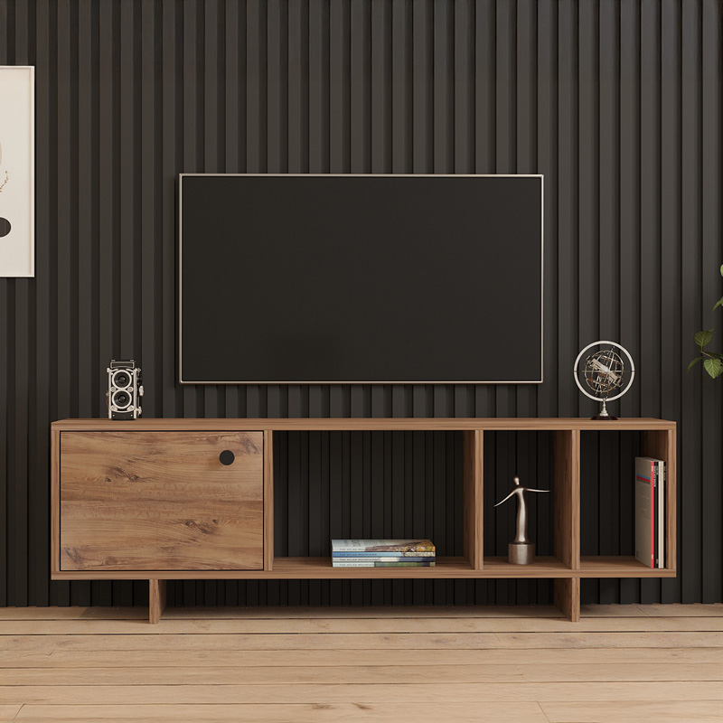 Έπιπλο τηλεόρασης Mueble σε sonoma απόχρωση 140x29x45εκ - Image 3