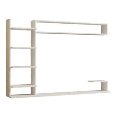 Σύνθετο σαλονιού επιτοίχιο Dilan σε λευκή απόχρωση 180x29,60x121,80εκ