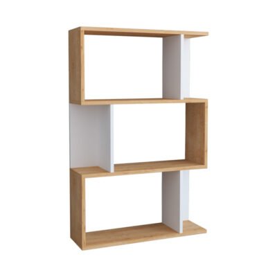 Βιβλιοθήκη Kadu σε SONOMA-λευκή απόχρωση  72x22x108εκ