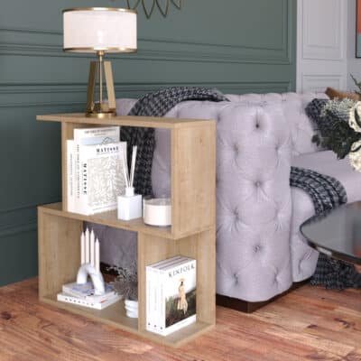 Βιβλιοθήκη-Ραφιέρα δαπέδου Kadu σε SONOMA απόχρωση  72x22x71εκ