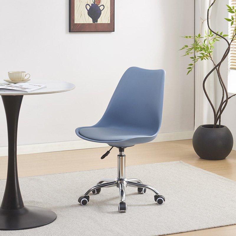 Καρέκλα γραφείου εργασίας Gaston II pp-pu σε απόχρωση ανοιχτό μπλε 48x57x80-93εκ - Image 2