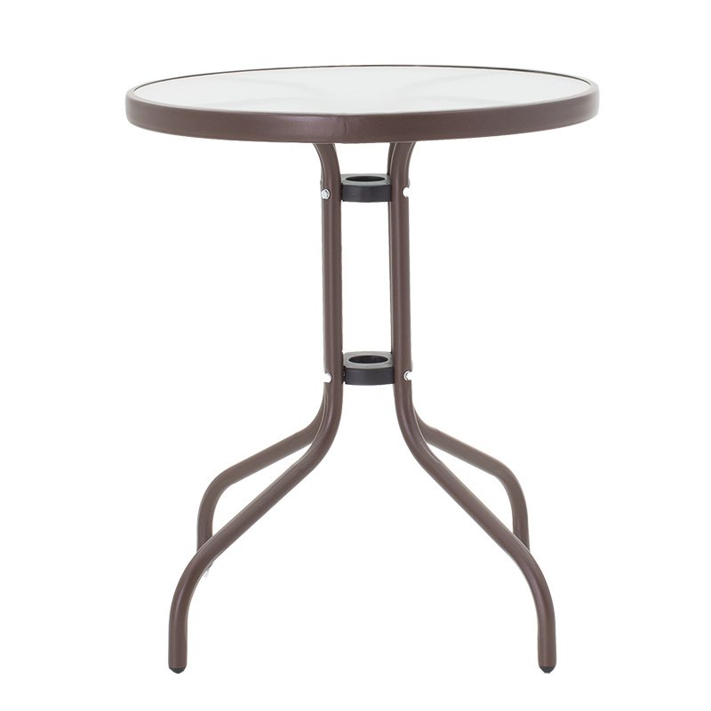 Τραπέζι Watson μέταλλο καφέ-γυαλί Φ60x70εκ - Image 2