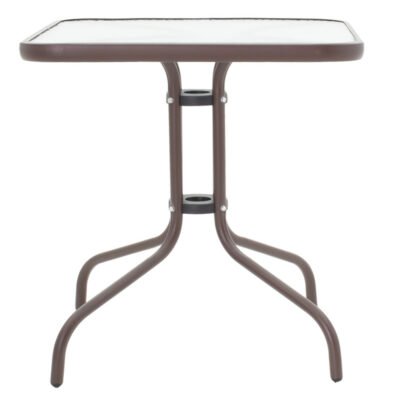 Τραπέζι Watson μέταλλο καφέ-γυαλί 80x80x70εκ