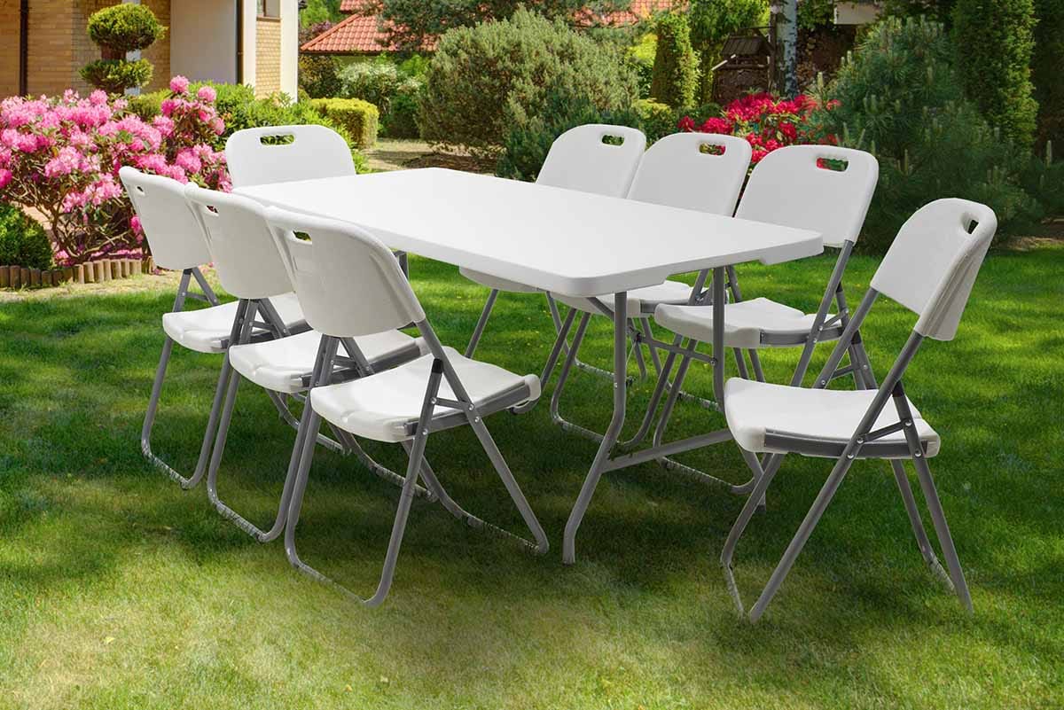 Τραπέζι catering Rodeo πτυσσόμενο-βαλίτσα λευκό 152x70x74εκ - Image 2