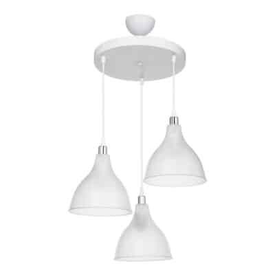 Φωτιστικό οροφής τρίφωτο Orazio Ε27 διάφανο-λευκό Φ40x80εκ