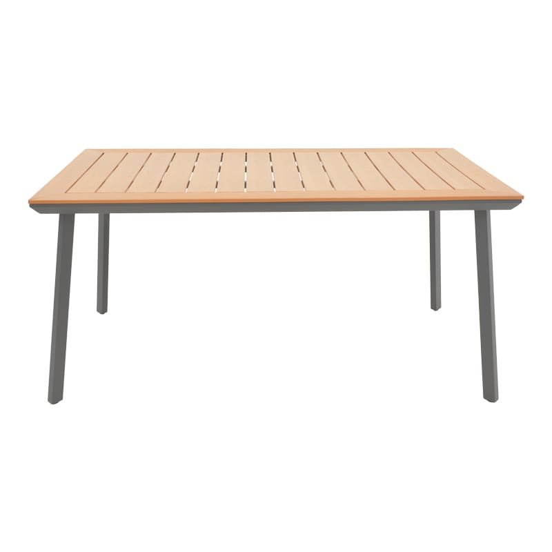 Τραπέζι Griffith μαύρο αλουμίνιο και plywood σε φυσική απόχρωση 160x80x74εκ - Image 2