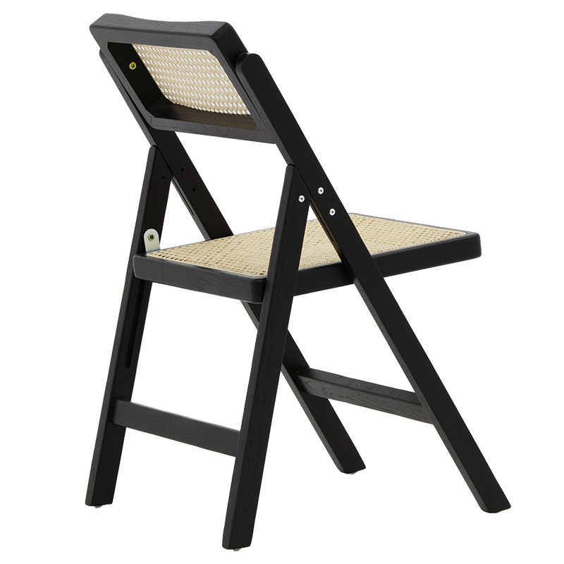 Καρέκλα Yoko πτυσσόμενη μπεζ pvc rattan-μαύρο πόδι - Image 2
