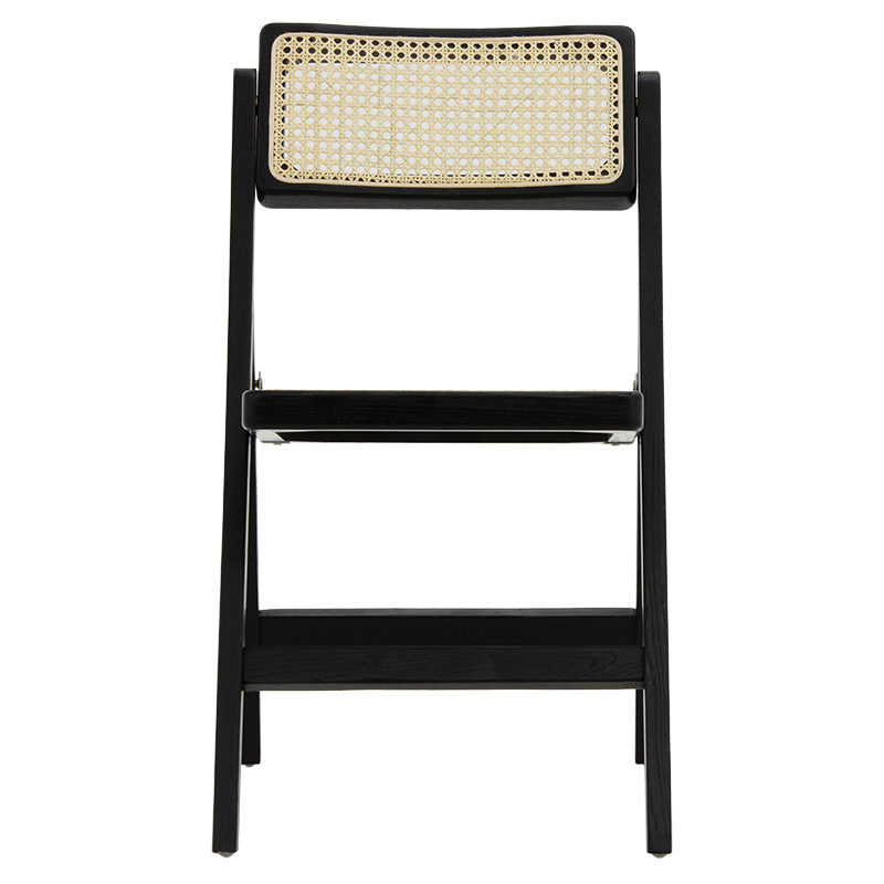 Καρέκλα Yoko πτυσσόμενη μπεζ pvc rattan-μαύρο πόδι - Image 4