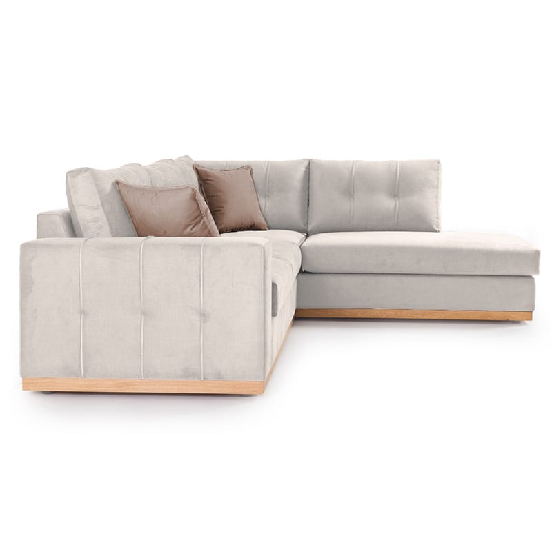Γωνιακός καναπές αριστερή γωνία Boston ύφασμα cream-mocha 280x225x90εκ - Image 3