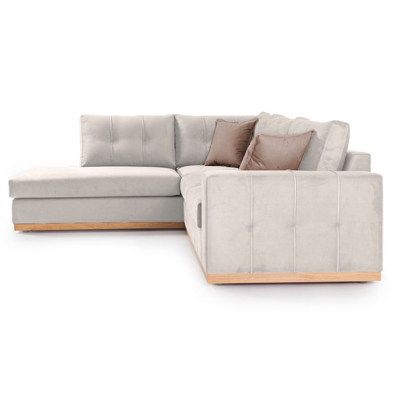 Γωνιακός καναπές δεξιά γωνία Boston ύφασμα cream-mocha 280x225x90εκ - Image 3