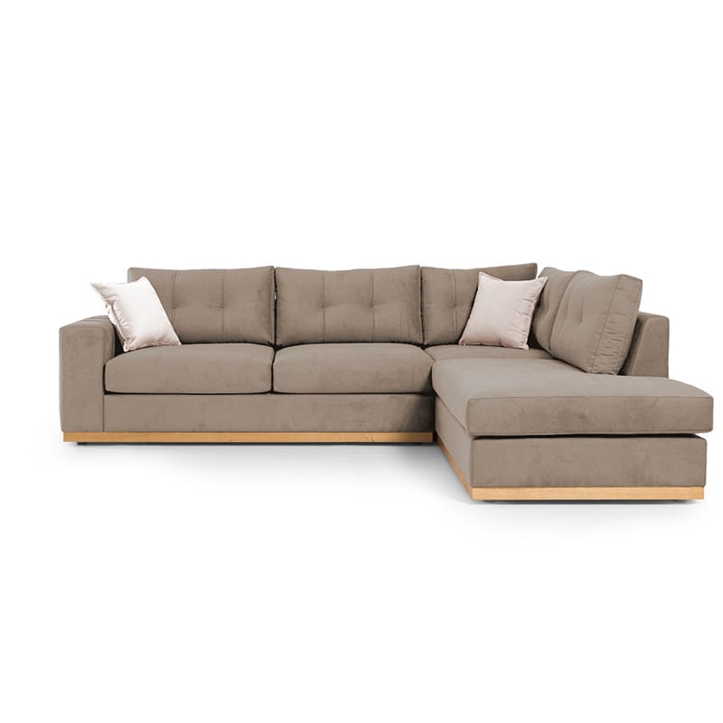 Γωνιακός καναπές αριστερή γωνία Boston ύφασμα mocha-cream 280x225x90εκ - Image 2