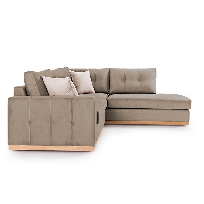 Γωνιακός καναπές αριστερή γωνία Boston ύφασμα mocha-cream 280x225x90εκ - Image 3