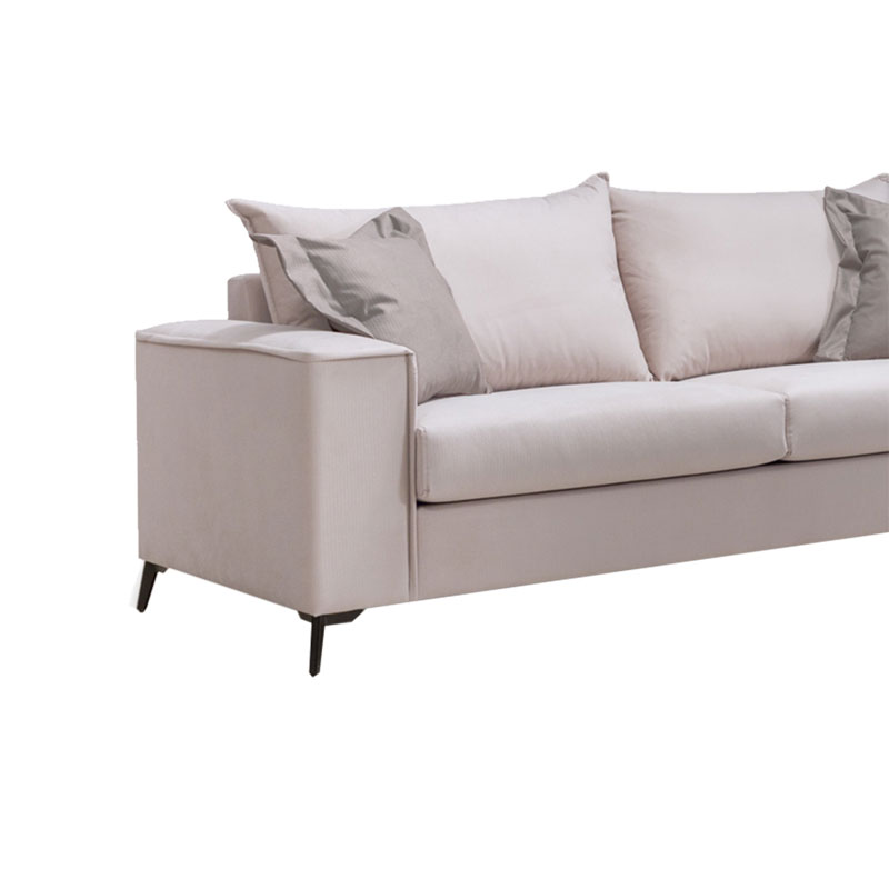 Καναπές Verona 3θέσιος cream - μαξιλάρια mocha 225x93x100εκ - Image 2