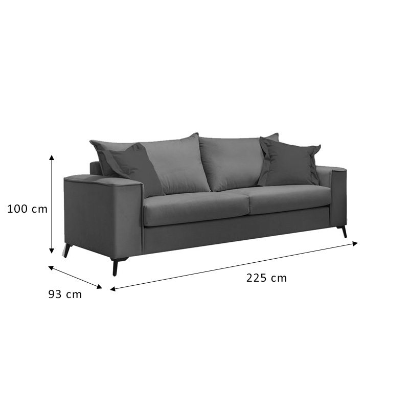 Καναπές Verona 3θέσιος cream - μαξιλάρια mocha 225x93x100εκ - Image 4