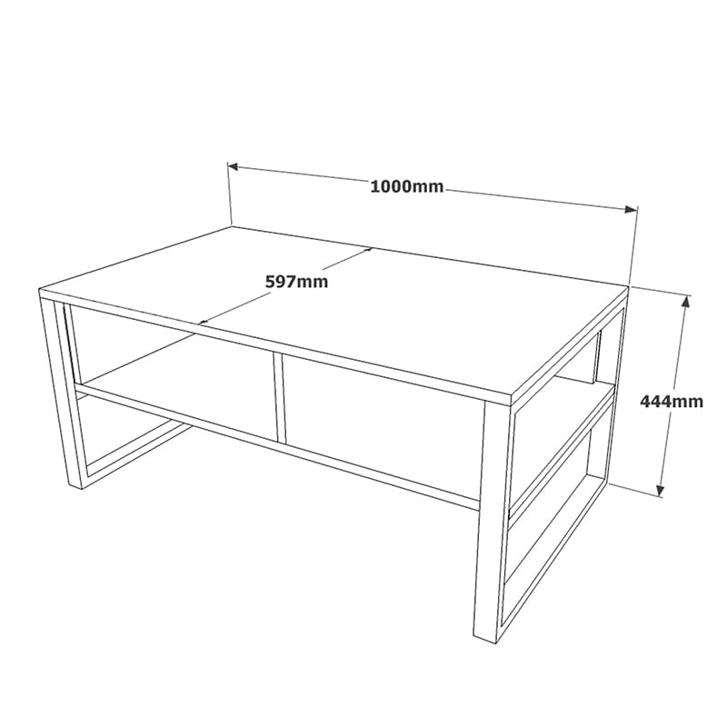 Τραπέζι σαλονιού Honora SONOMA-μαύρο 100x60x44,5εκ - Image 4