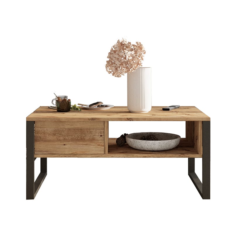 Τραπέζι σαλονιού Honora SONOMA-μαύρο 100x60x44,5εκ