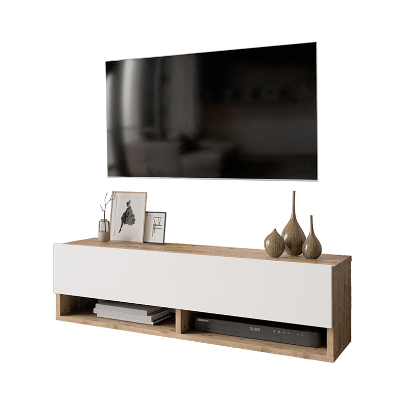 Έπιπλο τηλεόρασης επιτοίχιο Roscoe λευκό-SONOMA 100x31.5x29.5εκ