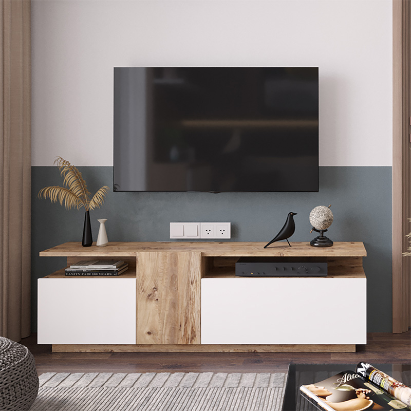 Έπιπλο τηλεόρασης Elana sonoma-λευκό 150x29.5x46.3εκ - Image 3