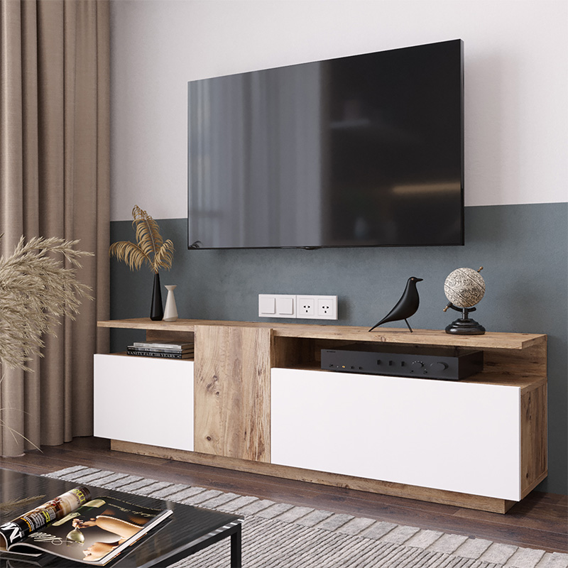 Έπιπλο τηλεόρασης Elana sonoma-λευκό 150x29.5x46.3εκ - Image 4