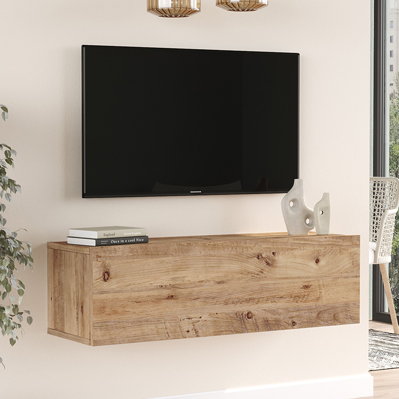 Έπιπλο τηλεόρασης επιτοίχιο Serit sonoma 100x31.6x29.6εκ - Image 3
