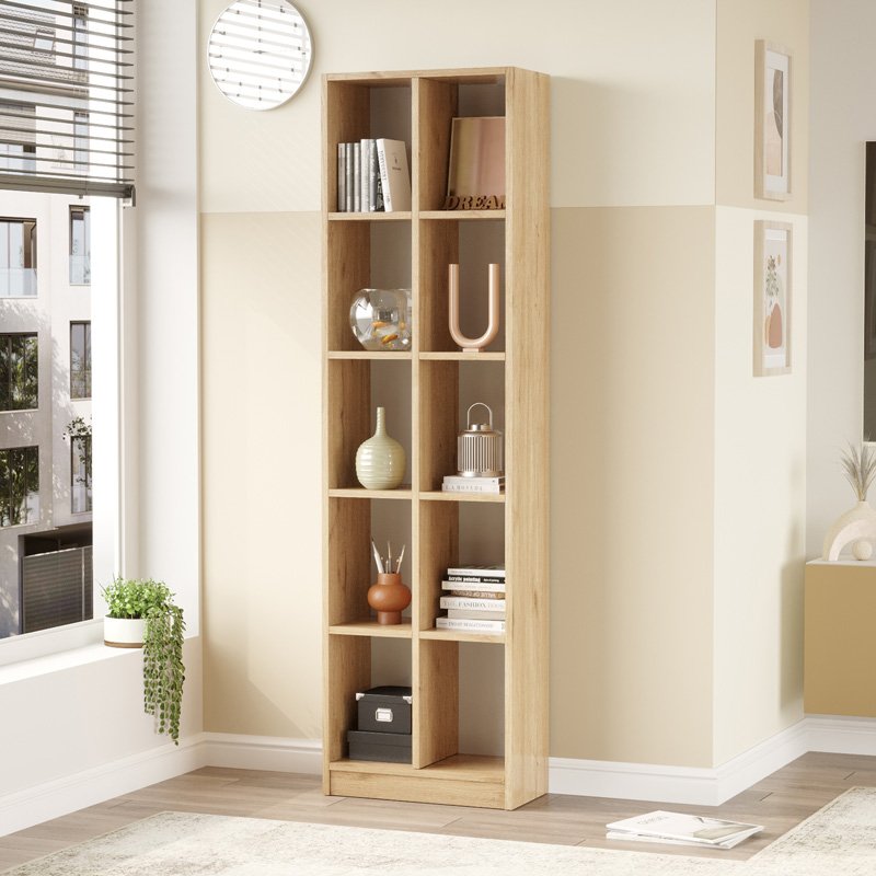 Βιβλιοθήκη Oteca 10θέσεων σε φυσική απόχρωση 51.1x25.4x180εκ - Image 2