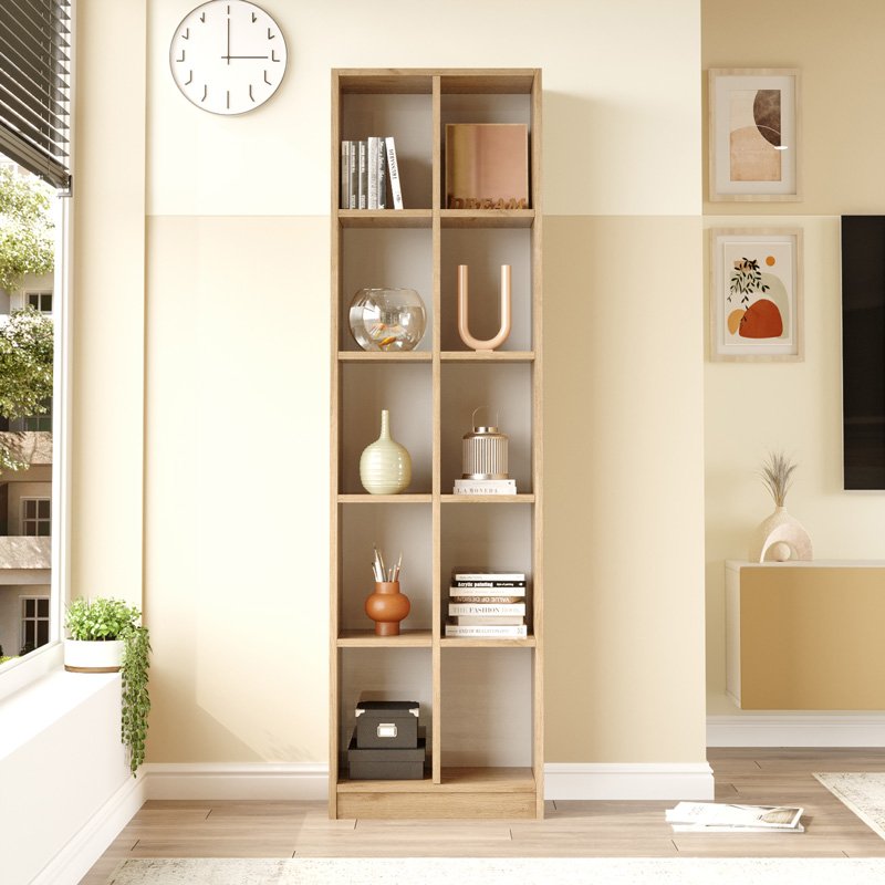 Βιβλιοθήκη Oteca 10θέσεων σε φυσική απόχρωση 51.1x25.4x180εκ - Image 3