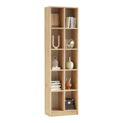 Βιβλιοθήκη Oteca 10θέσεων σε φυσική απόχρωση 51.1x25.4x180εκ