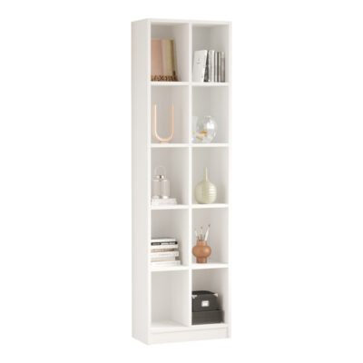 Βιβλιοθήκη Oteca 10θέσεων σε λευκή απόχρωση 51.1x25.4x180εκ