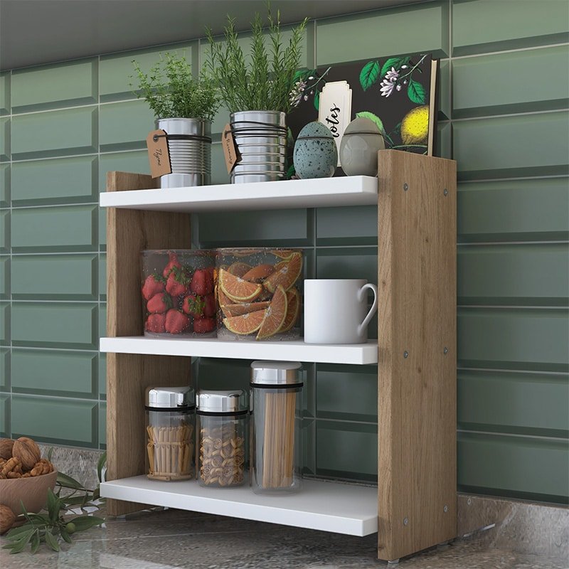 Ραφιέρα Anthia καρυδί-λευκό 43.5x15x45εκ - Image 2