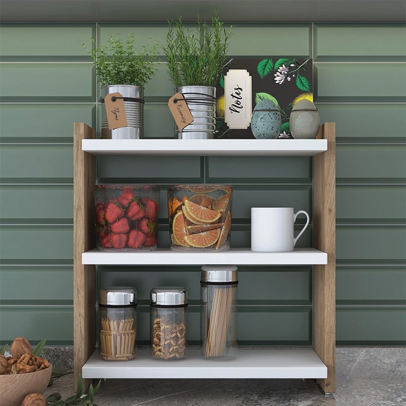 Ραφιέρα Anthia καρυδί-λευκό 43.5x15x45εκ - Image 3