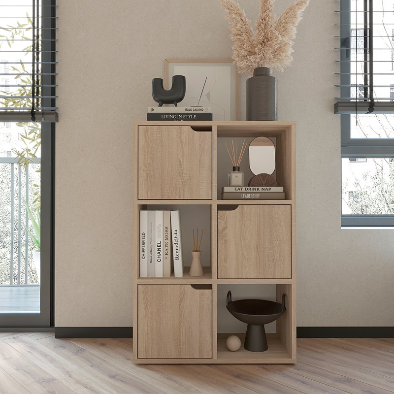 Βιβλιοθήκη Bookel μελαμίνης σε sonoma απόχρωση 59.5x27.5x89εκ - Image 2