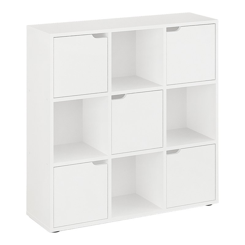 Βιβλιοθήκη Bookel σε λευκή απόχρωση 88.5x27.5x89.3εκ