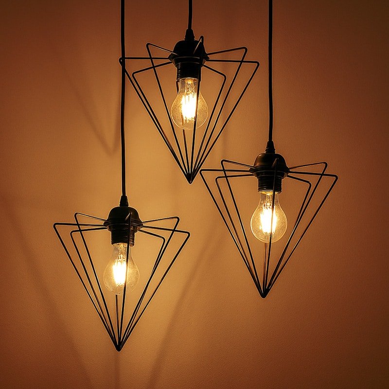 Φωτιστικό οροφής τρίφωτο Tebour Ε27 μέταλλο μάυρο 30x30x75εκ - Image 2