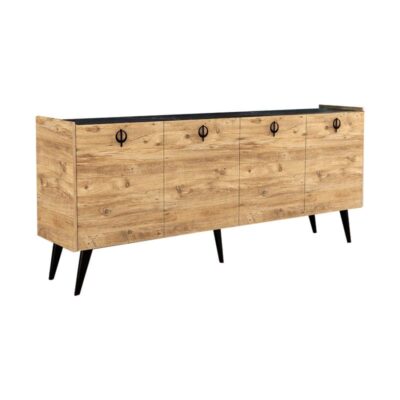 Μπουφές Jeslie μελαμίνης SONOMA-ανθρακί 180x40x79εκ
