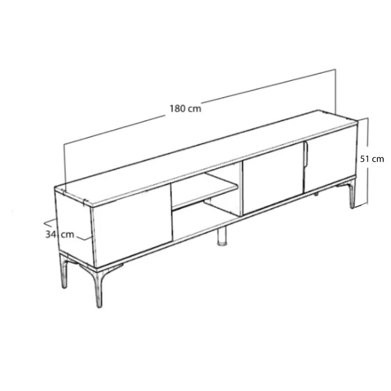 Έπιπλο τηλεόρασης Kowel μελαμίνης λευκό-SONOMA 180x34x51εκ - Image 3