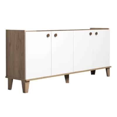 Μπουφές Lethak σε SONOMA-λευκή απόχρωση 180x41x78εκ