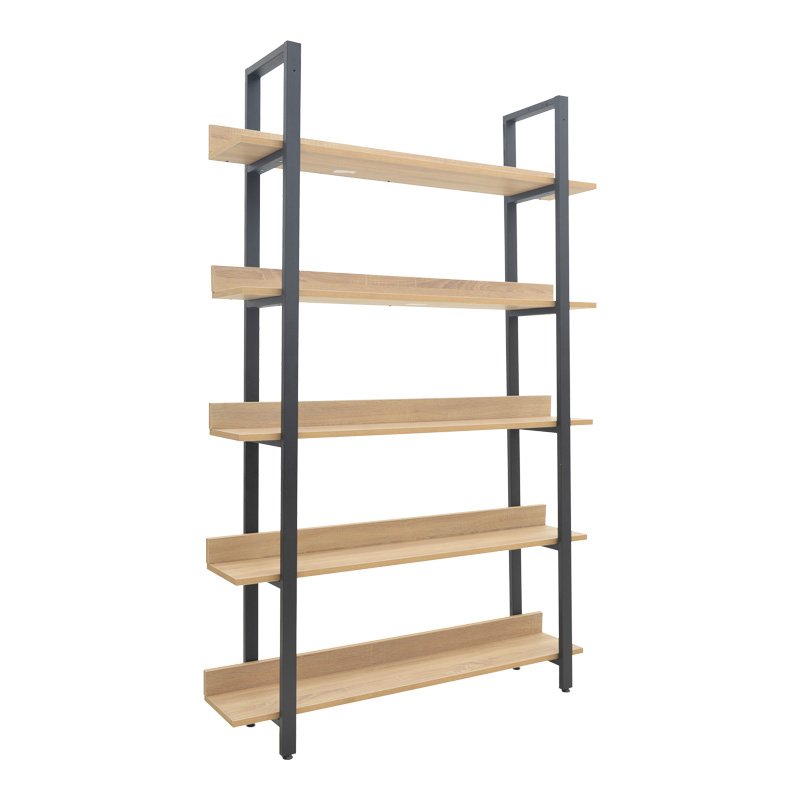 Βιβλιοθήκη Almond σε SONOMA-μαύρη απόχρωση 120x29x185εκ
