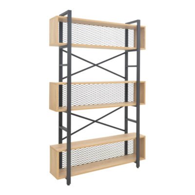 Βιβλιοθήκη Fifer σε SONOMA-μαύρη απόχρωση 120x28x185εκ