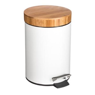 Κάδος απορριμμάτων 3L Nature μεταλλικός χρώμα λευκό - φυσικό