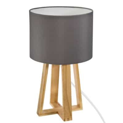 Επιτραπέζιο φωτιστιικό Kressou ξύλο πεύκου σε γκρι απόχρωση Φ20x34.5εκ