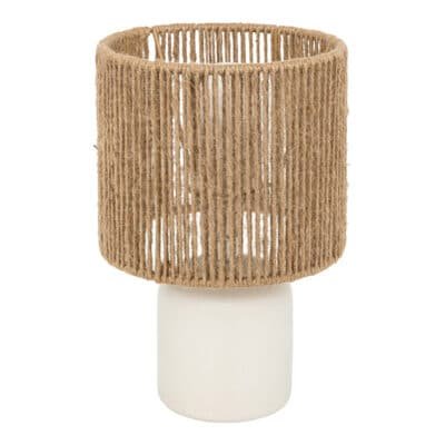 Επιτραπέζιο φωτιστικό Leyda κεραμικό σε λευκή-φυσική απόχρωση Φ16x24εκ